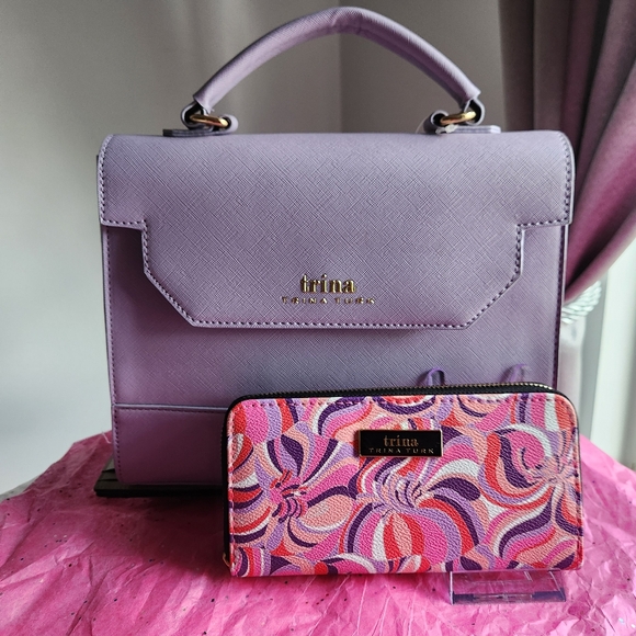 Trina Turk Handbags - Trina Turk 🌺 HOST PICK 🌺 Lavender Satchel and Pink Wallet Set | NWT